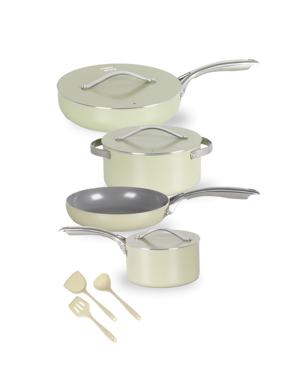 Russell Taylors Ceramic Non Stick Kitchen Cookware Set (10 PCS, Induction) CW-3