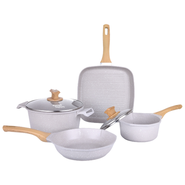 Russell Taylors Marble Non Stick Cookware Set - (8 PCS, Induction) CW-2