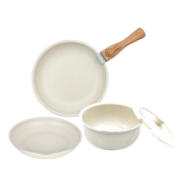 Russell Taylors Detachable Handle Non Stick Cookware Set (5 PCS, Induction) CW-4